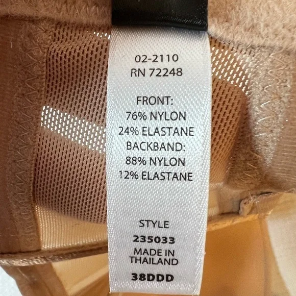 Paramour by Felina Marvelous Strapless Full Busted Neutral Underwire Bra 38DDD - Picture 9 of 13